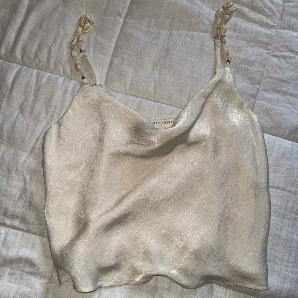 Elegant Cream Sleeveless Top